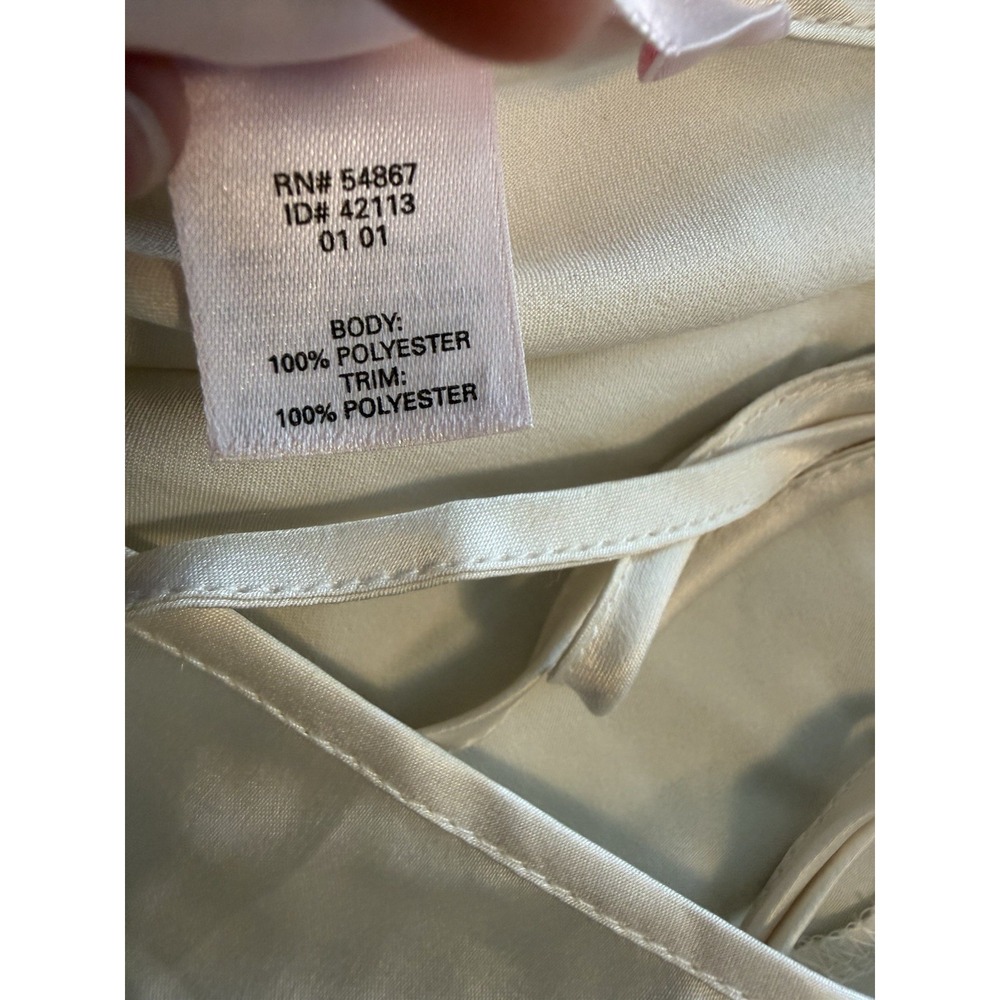 Victoria's Secret Vintage Y2K Ivory Satin Slip Dress Lace Trim Open Back Small - Picture 8 of 8